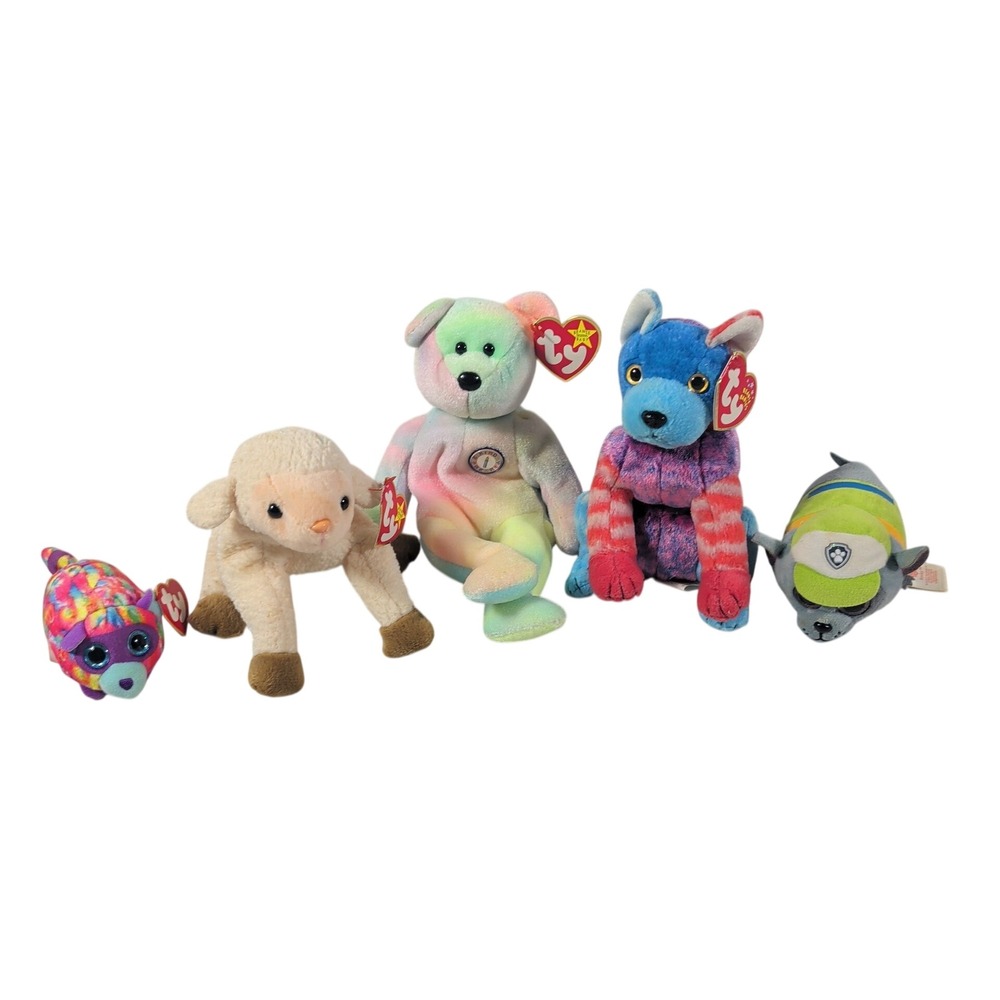 Ty Plush Toy Lot Small Multi Beanie Babies Teeny Tys Polyester 5pc Set